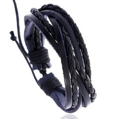 Retro leather bracelet simple woven leather bracelet hand rope wholesale