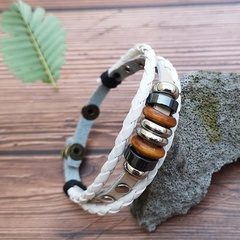 Wholesale Fashion Jewelry personality beaded leather bracelet color woven fashion bracelet