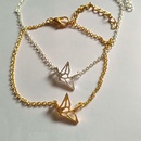 Jewelry hollow paper crane bracelet goldplated silver cute origami pigeon bird bracelet anklet wholesalepicture30