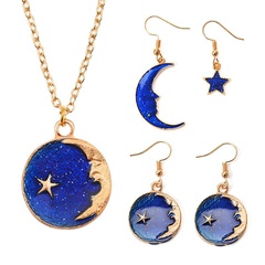 Blue star earrings long asymmetric earrings wholesale fashion