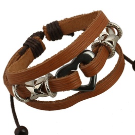 New beaded leather bracelet simple fashion jewelry heart couple leather braceletpicture11