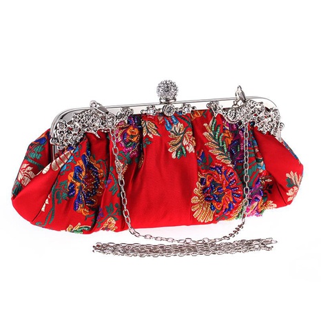 Beaded embroidered evening bag hand-embroidered women's bag dress bag with retro cheongsam bag's discount tags