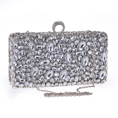 Style acrylic diamond chain women's clutch bag cross section square evening party handbag