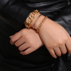 Jewelry retro punk metal jewelry female mix and match thick chain snake bone chain set bracelet