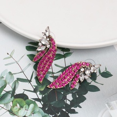 Glass drill angel wings earrings Europe and America creative personality wild earrings