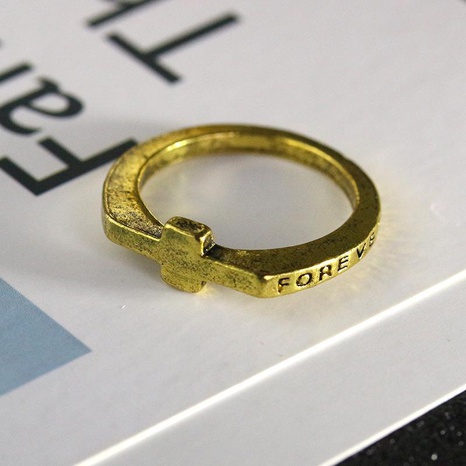 Europäischer und amerikanischer Hot Sale Hands chmuck ring Eternal Letter Ring Personal isierter Kreuz ring Schwanz ring Kleiner Finger ring's discount tags