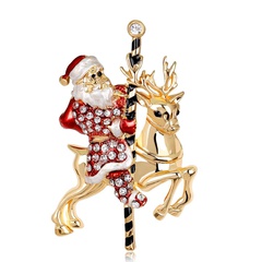 Adornos de Navidad serie Santa sika ciervos broche broche joyería al por mayor
