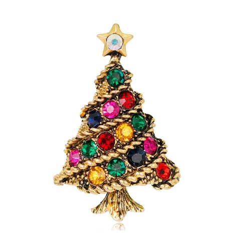 Moda dama árbol de navidad broche aleación diamante rhinestone broche accesorios Navidad broche's discount tags