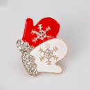 Navidad serie coreana broche de moda personalidad creativa diamante nieve rojo y blanco par guantes hembra brochepicture12
