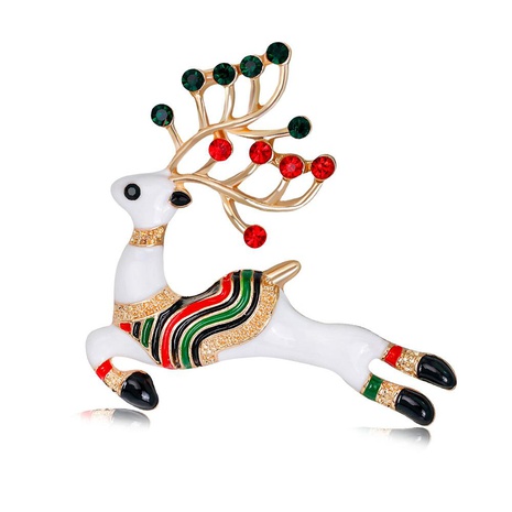 Animal jewelry wholesale fashion cartoon cute Christmas deer brooch alloy drop oil brooch women wholesale's discount tags