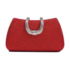 Hot-studded diamond evening party bag solid color clutch bag small square bag