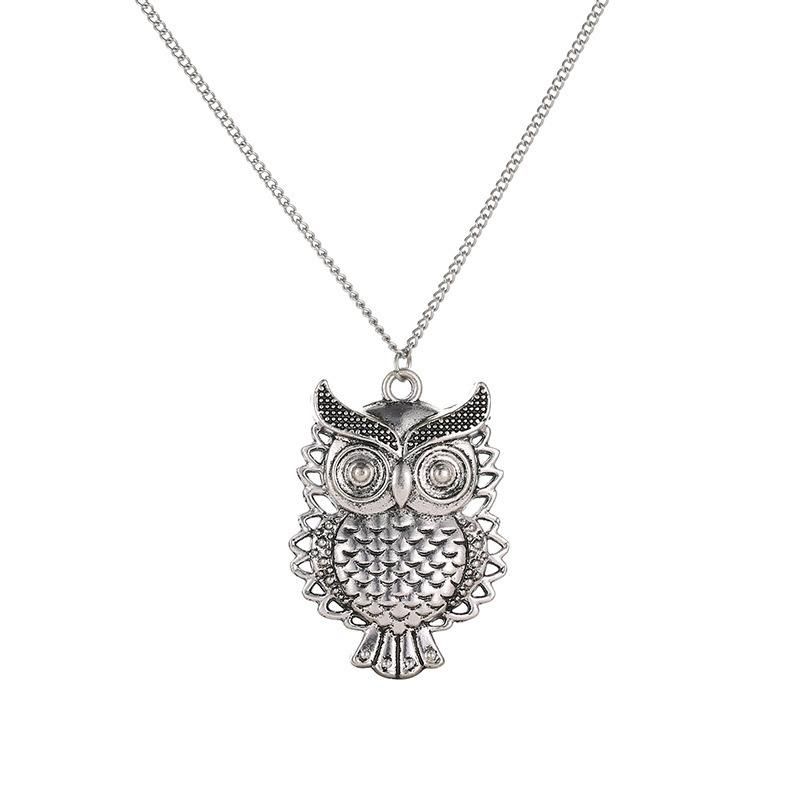 Fashion Women Card Gold Clavicle Chains Necklace Cat Owl Pendant Choker Jewelry
