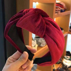 Korean style hair accessories Korean version of the simple solid color knotted knot knot wide side headband headband head buckle ladies headband