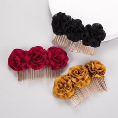 Rose hair comb bride hair accessories solid color headdress wholesale