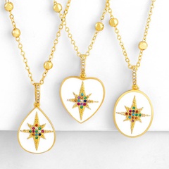 Necklace geometric drop necklace necklace sweater chain micro-set diamond star pendant necklace wholesales fashion