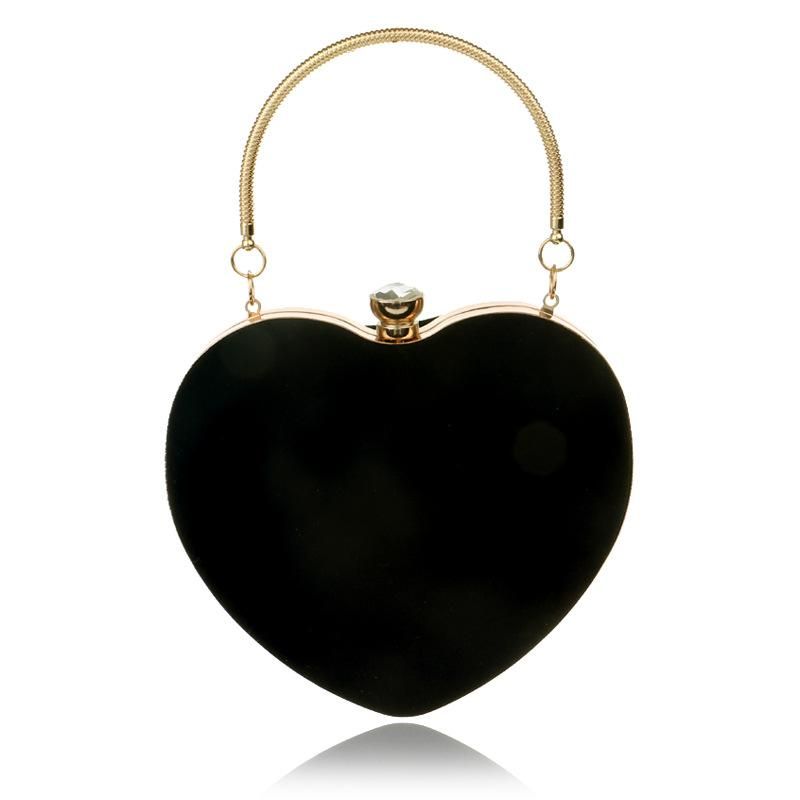 Hot heart-shaped handbag lady fashion makeup bag dinner bag clutch bag ...