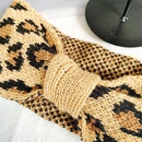 Koreas new retro knitted wool woven leopard cross hair band winter widebrimmed elastic headband headbandpicture7