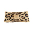 Koreas new retro knitted wool woven leopard cross hair band winter widebrimmed elastic headband headbandpicture8