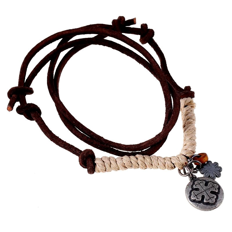 Wholesale fashion jewelry vintage cowhide necklace mens leather necklace wholesale
