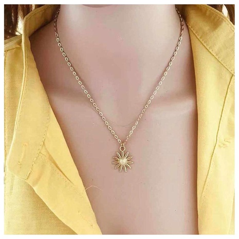 Fashion jewelry fashion sun flower pendant lady style necklace's discount tags