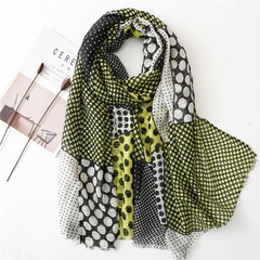 Plaid scarf black and yellow contrast color scarf scarf
