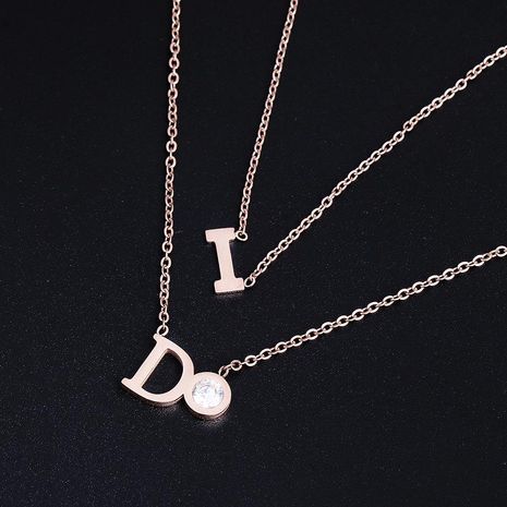 New necklace fashion letter Ido diamond pendant female silver necklace NHJJ182246's discount tags