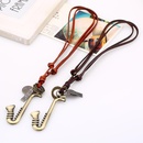 Vintage cowhide rope alloy musical instrument cowhide necklace sweater chain long money chain fashion wild jewelrypicture8