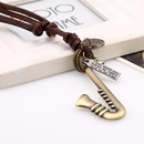 Vintage cowhide rope alloy musical instrument cowhide necklace sweater chain long money chain fashion wild jewelrypicture9