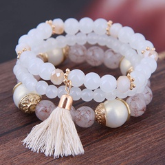 Simple wild acrylic beads multi-layer fringed temperament fashion female bracelet