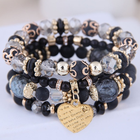 Bohemian mix and match metal peach temperament multilayer bracelet's discount tags