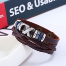Mens Bracelet Alloy Wide Leather Genuine Leather Jewelry Simple Fashion Jewellerypicture8