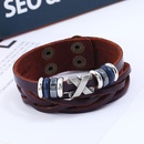 Mens Bracelet Alloy Wide Leather Genuine Leather Jewelry Simple Fashion Jewellerypicture9