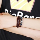 Mens Bracelet Alloy Wide Leather Genuine Leather Jewelry Simple Fashion Jewellerypicture11