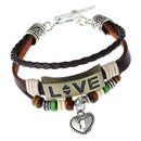 Handmade beaded leather bracelet alloy couple LOVE leather bracelet jewelrypicture7