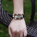 Handmade beaded leather bracelet alloy couple LOVE leather bracelet jewelrypicture8