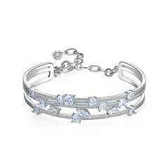 Bracelet New Fashion Korean women copper inlaid zirconium bracelet with extension chain bracelet gift