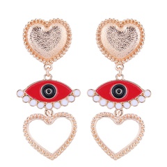 European and American fashion metal simple devil's eye love temperament earrings