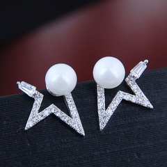 10724 exquisite Korean fashion sweet twinkling meteor pearl earrings