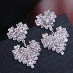 10802 exquisite Korean fashion sweet and bright double heart personality temperament earrings