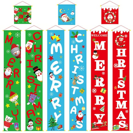 New style Christmas decoration supplies couplet hanging cloth hanging door hanging wholesale's discount tags
