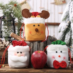 New Christmas Decorations Burlap Drawstring Apple Bag Elderly Candy Bag Children Gift Bag