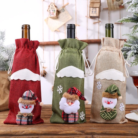 Christmas Decorations Christmas Bottle Set Wine Champagne Bottle Bag Dining Table Dress Up's discount tags