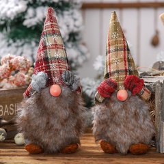 Nueva decoración navideña copos de nieve que cubre los ojos Muñeca sin rostro Decoración de marionetas de pie Decoración de anciano