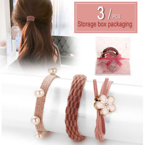 Nouvelle fleur femmes cheveux anneau créatif simple 3 pièces ensemble cheveux bande de caoutchouc cheveux corde NHPJ175354's discount tags
