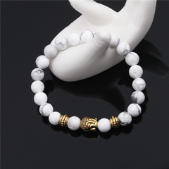 Ali Express verkauft 8mm weiße Türkis Buddha Kopf Armband DIY Perlen Armband Schmuck kann als Muster hergestellt werden