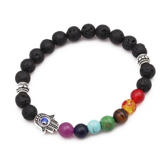8mm volcanic stone palm eye bracelet beaded colorful chakra energy colorful agate bracelet