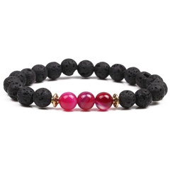 8mm natural line agate bracelet colorful seven chakra energy yoga beads bracelet