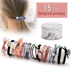 Hair accessory hair ponytail rubber band sweet head rope hair ring 15 piece suit