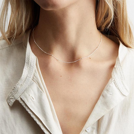 Clavicle chain simple stainless steel necklace female rose gold's discount tags