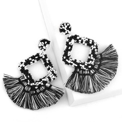 Jewelry Mizhu Tassel Earrings Female Geometric Diamond Stud Earrings
